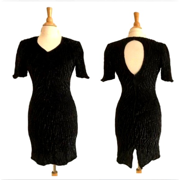 Mark & John By Sam Dresses & Skirts - Vintage Black Silk SEQUIN Pattern Bodycon Dress